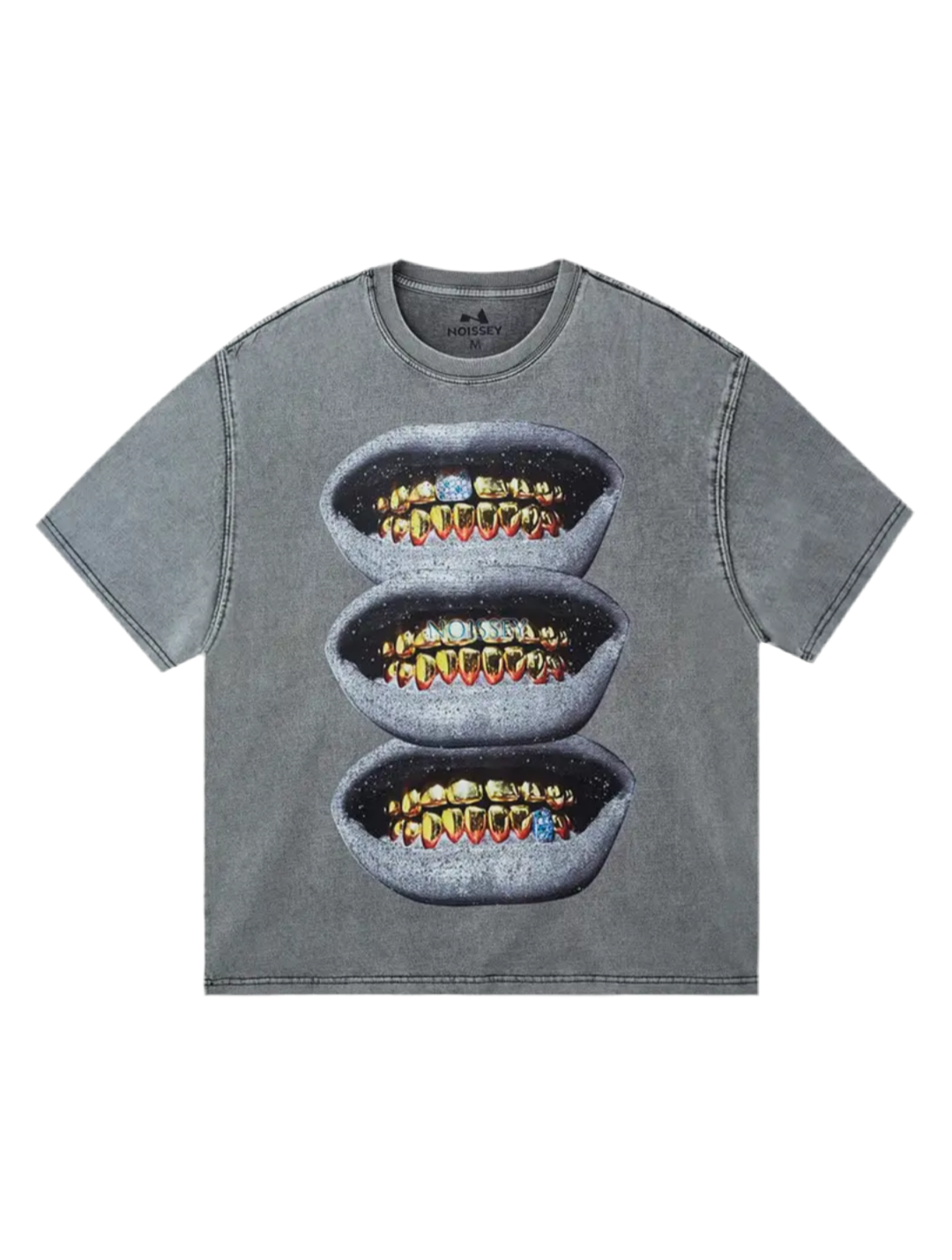 Gold Grillz Diamond Drill Print T-Shirt