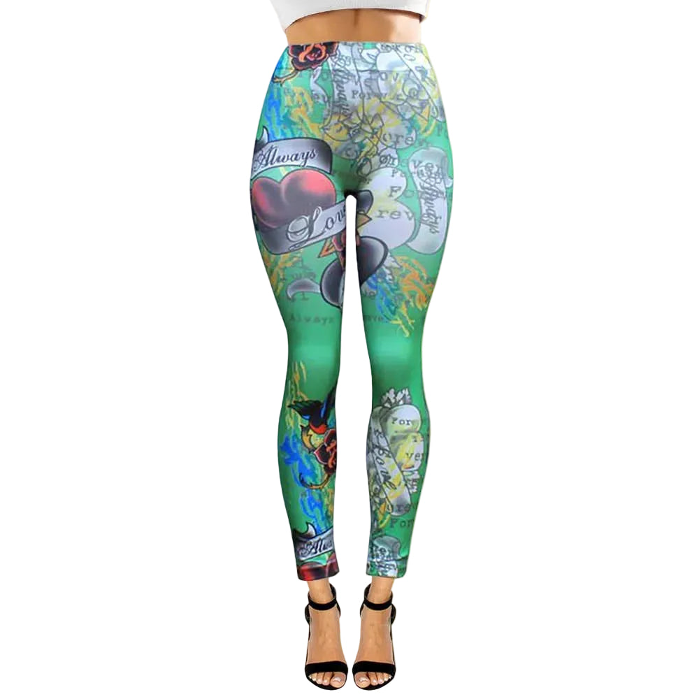 Tatted Up Graphic Print Leggings