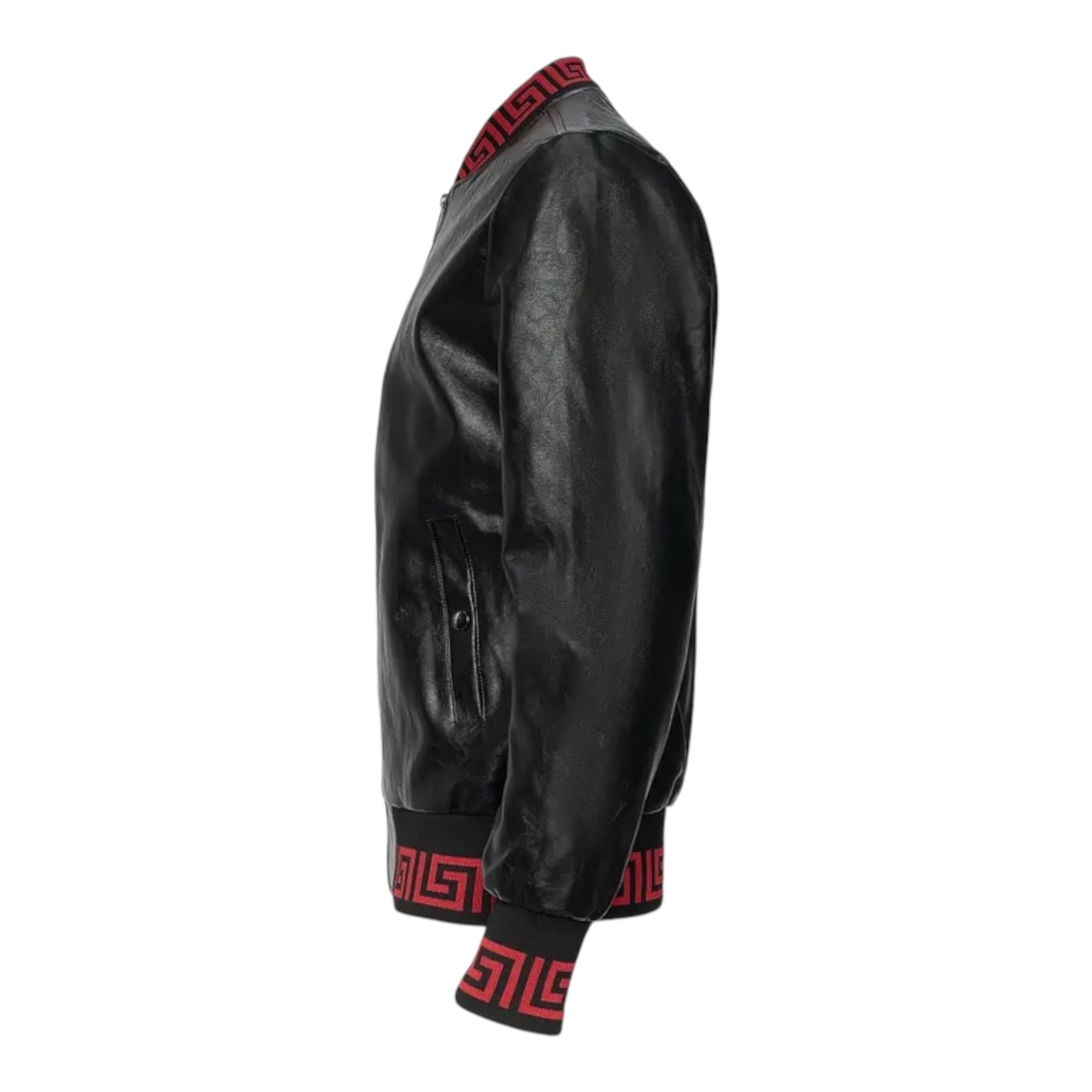 Greek Key Trim Bomber Jacket