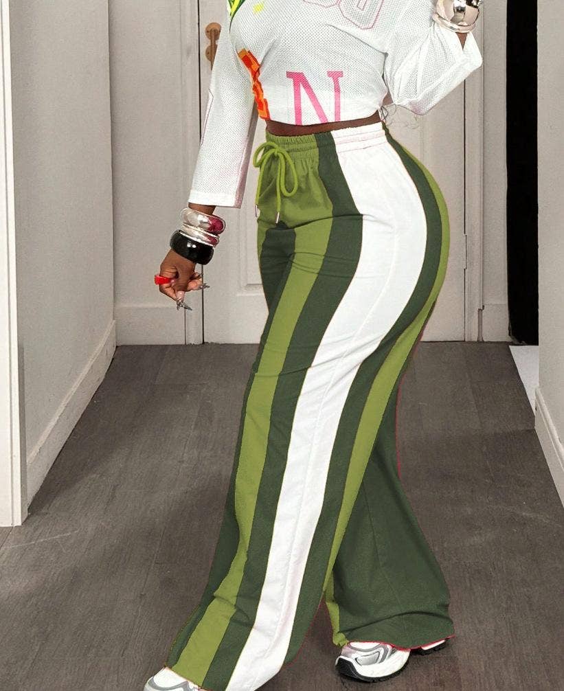 Retro Color Block Track Pants