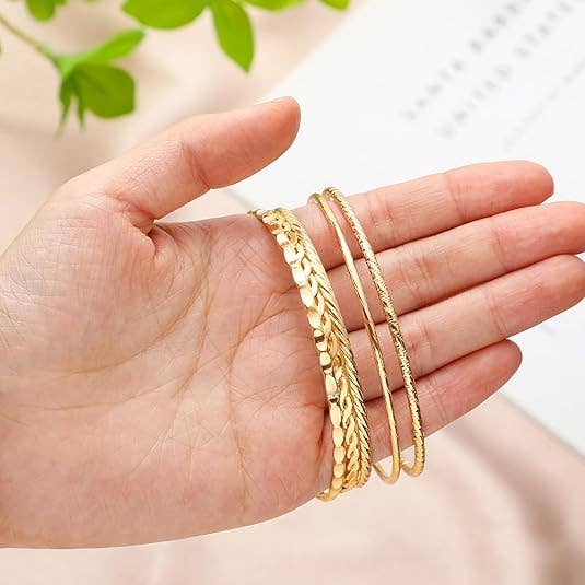 Gold Boho Bangle Bracelet