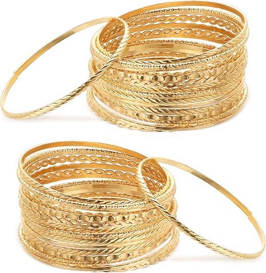 Gold Boho Bangle Bracelet