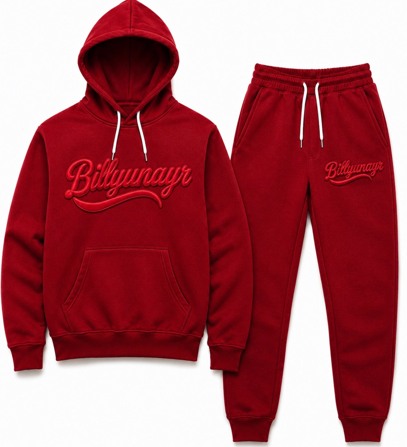 All Red Billyunayr Joggers
(Joggers and Hoodie) (Red Logo)