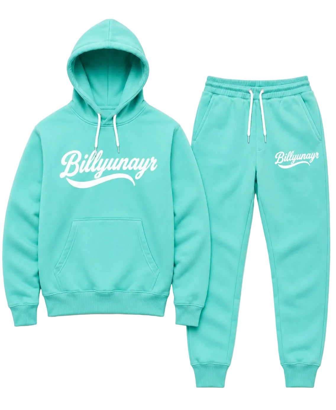 Aqua Iconic Billyunayr Joggers 
(Joggers and Hoodie) (White Logo)