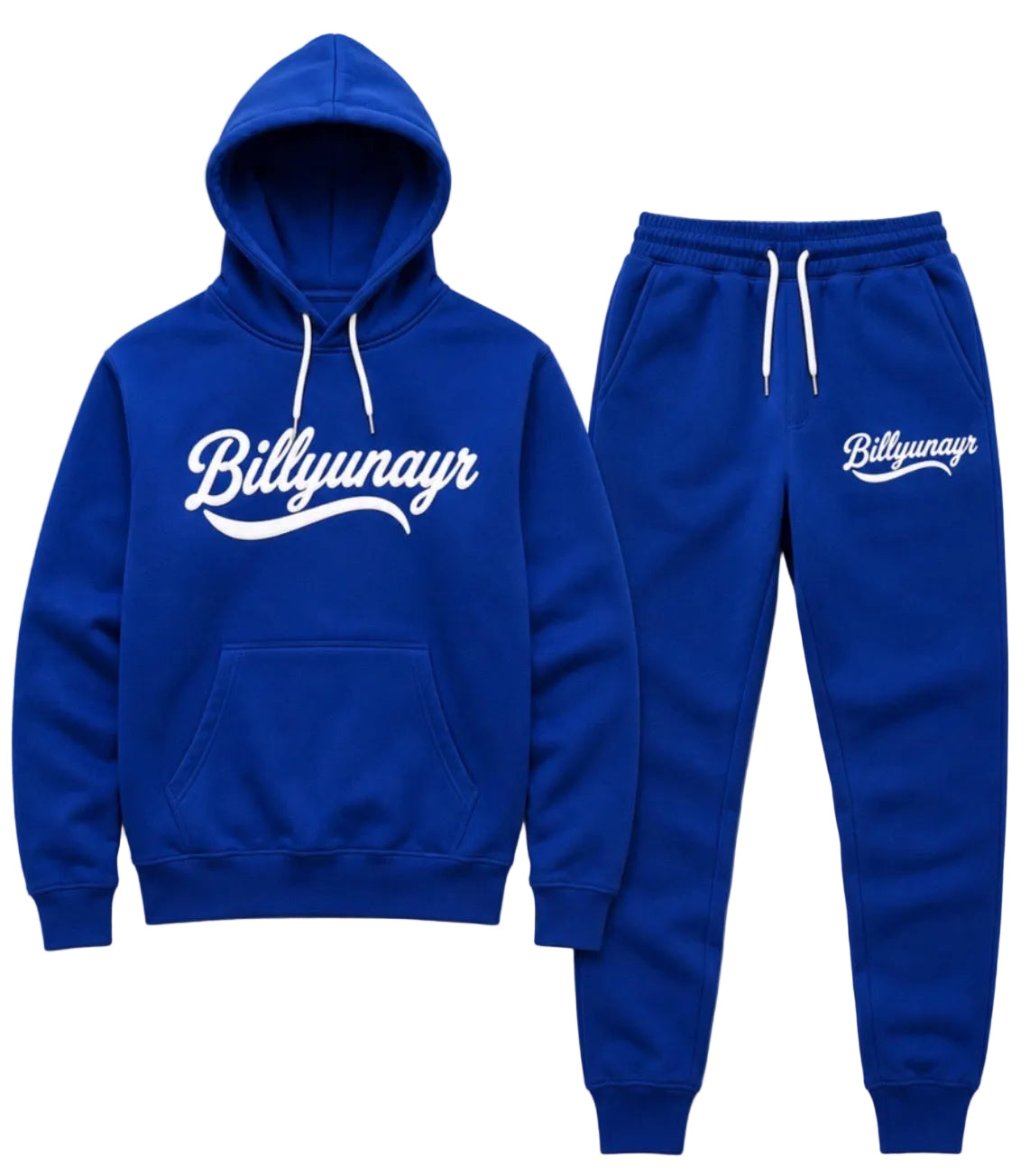 Dark Blue Billyunayr Jogger Set (Joggers and Hoodie) (White Logo)