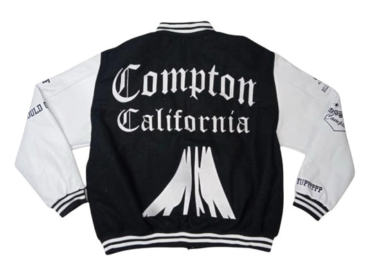 Introducing the iconic Compton California Varsity Jacket, a one-of-a-kind piece that captures the resilience and pride of "The Hub City". Adorned with the MLK Jr. Sculpture and the Compton VS Everybody slogan, this high-end fashion celebrates the city's rich history and strength.

We are extremely privileged to collaborate with the BAMIT Brand, thanks to the CEO & President our Cuzzo Big2DaBoy of Compton California. #2Cees #ComptonCalifornia #HubCity