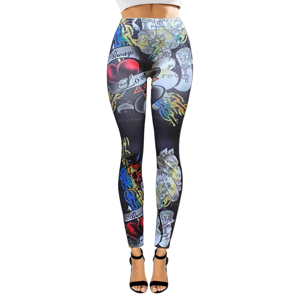 Tatted Up Graphic Print Leggings