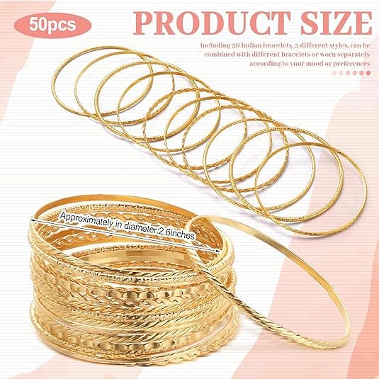 Gold Boho Bangle Bracelet