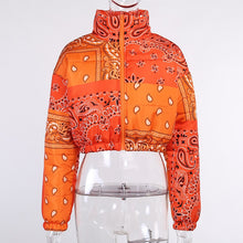 Load image into Gallery viewer, Billyunayr Women&#39;s Paisley Print &quot;Bandana&quot; Bubble Jacket
