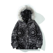 Load image into Gallery viewer, Black Paisley Print Bomber
