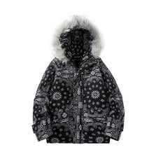 Load image into Gallery viewer, Black Paisley Print Bomber
