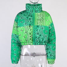 Load image into Gallery viewer, Billyunayr Women&#39;s Paisley Print &quot;Bandana&quot; Bubble Jacket
