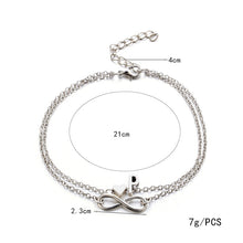 Load image into Gallery viewer, Heart Infinity Silver Color Initial Anklet  (26 Letter Anklets)
