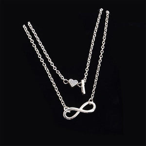 Heart Infinity Silver Color Initial Anklet  (26 Letter Anklets)