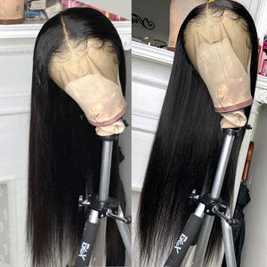 Brazilian 13x6 Glueless Lace Front Human Hair Wigs Pre Plucked 28, 30 Inch 360 Frontal Wig Full Lace
