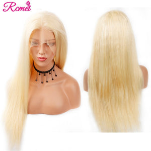 13x4 Glueless 613 Honey Blonde Lace Front Wig Brazilian Straight Lace Front Human Hair Wigs Pre Plucked Lace Remy Wig 150%
