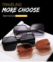 Load image into Gallery viewer, Black Square Over Sized Colorful Gradient Sunglasses
