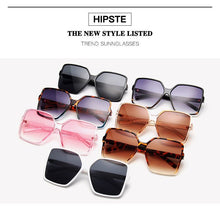 Load image into Gallery viewer, Black Square Over Sized Colorful Gradient Sunglasses
