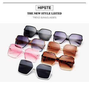 Black Square Over Sized Colorful Gradient Sunglasses