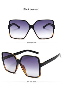 Black Square Over Sized Colorful Gradient Sunglasses