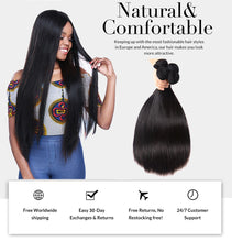 Load image into Gallery viewer, 30, 32, 34, 36, 40 inch Indian Hair Straight Hair Bundles 100% Natural Human Hair 1 3 4 Bundles Double Wefts Thick Remy Hair
