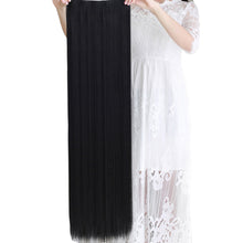 Load image into Gallery viewer, 100cm 5 Clip Heat Resistant Long Straight Black Synthetic In Hair Extension 5 Sizes
