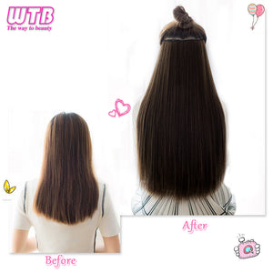 100cm 5 Clip Heat Resistant Long Straight Black Synthetic In Hair Extension 5 Sizes