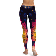 Load image into Gallery viewer, Lotus Flower Bomb Mid-Waist Leggings
