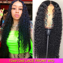 Load image into Gallery viewer, 13X6 13X4 Lace Front Pre Plucked 150% Density Brazilian Remy Deep Wave Curly Lace Front Human Hair Wigs
