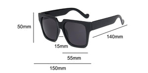 Matte Black Over Size Square Sunglasses **UV400 Protection