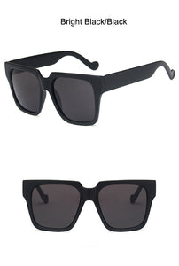 Matte Black Over Size Square Sunglasses **UV400 Protection