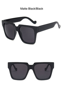 Matte Black Over Size Square Sunglasses **UV400 Protection