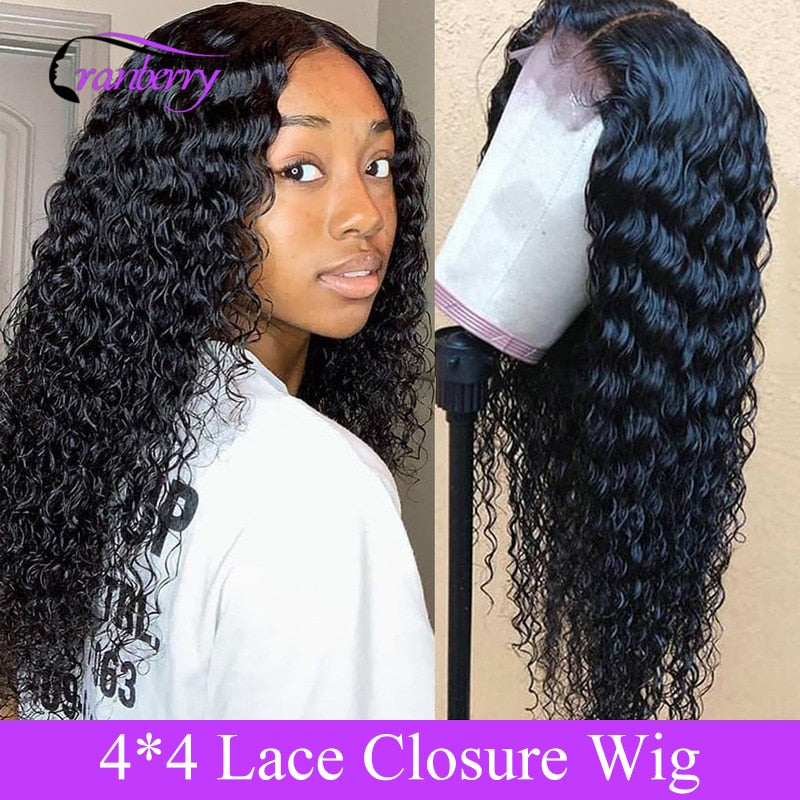 4X4 Peruvian Hair Lace Closure Wig 100% Remy Human Hair Wigs 10-26 Inch