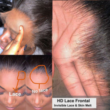 Load image into Gallery viewer, HD Lace Frontals Pre Plucked Ear to Ear 13X4 HD Transparent Lace Frontal Closures (Brazilian Straight)
