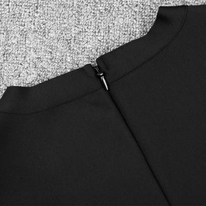 Metallic Black Long Sleeve Jumpsuit