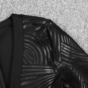 Metallic Black Long Sleeve Jumpsuit