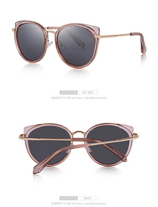 Polarized Metal Temple Cat Eye Sunglasses **UV400 Protection