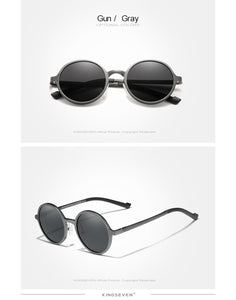 Vintage Aluminum Steampunk Round Sunglasses **UV400 Protection