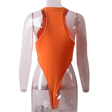 Load image into Gallery viewer, Sheath Halter Sleeveless Bodycon Solid Bodysuit
