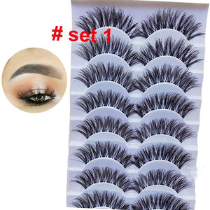 10 Pairs/set Black Mink False Eyelashes For Woman Long Fake Lashes 3D Extension Eyelash Mink Eyelashes for Makeup Beauty