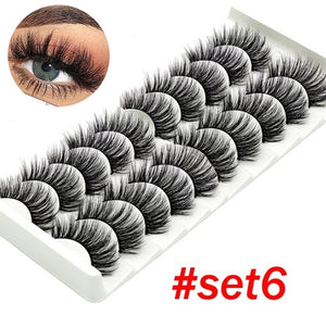 10 Pairs/set Black Mink False Eyelashes For Woman Long Fake Lashes 3D Extension Eyelash Mink Eyelashes for Makeup Beauty