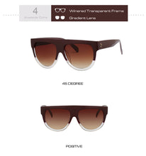 Load image into Gallery viewer, Flat Top Retro Shield Shaped Over Sized Sunglasses
