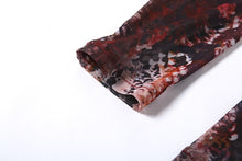 Load image into Gallery viewer, Snake Print Sheer Long Sleeve Jumpsuit
