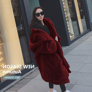 Oversized Faux Fur Parka Long Warm Loose Winter Coat