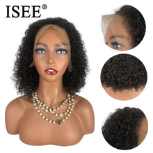 Load image into Gallery viewer, Brazilian Remy Curly Bob 360 Lace Frontal Human Hair Wigs
