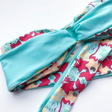 Load image into Gallery viewer, Floral Print Bandage Bandeau Push Up Bikini
