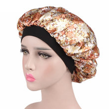 Load image into Gallery viewer, New Fshion Women Satin Night Sleep Cap Hair Bonnet Hat Silk Head Cover Wide Elastic Band

