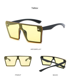 Square Big Frame Fashion Retro Mirrored Sunglasses