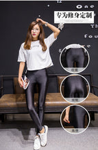 Load image into Gallery viewer, High Waist Shiny Black Breathable Leggings
