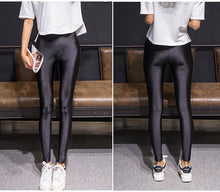Load image into Gallery viewer, High Waist Shiny Black Breathable Leggings
